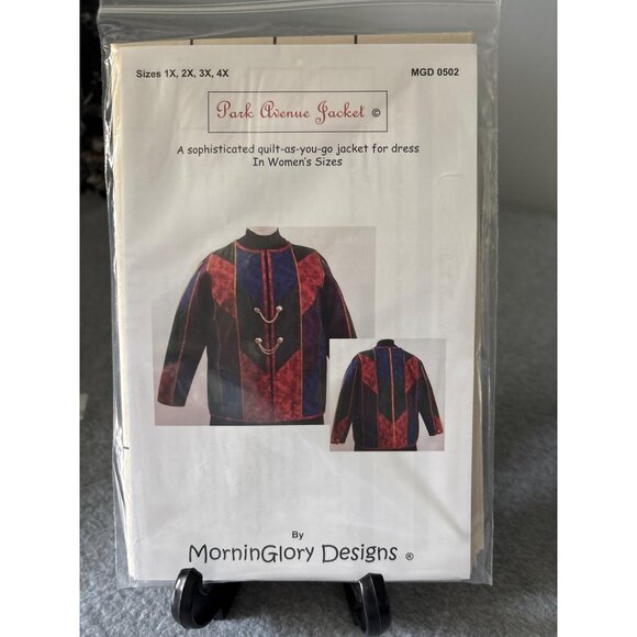 MorningGlory Designs Park Avenue Jacket Quilt-As-You-Go Pattern Size 1X 2X 3X 4X - Picture 5 of 6